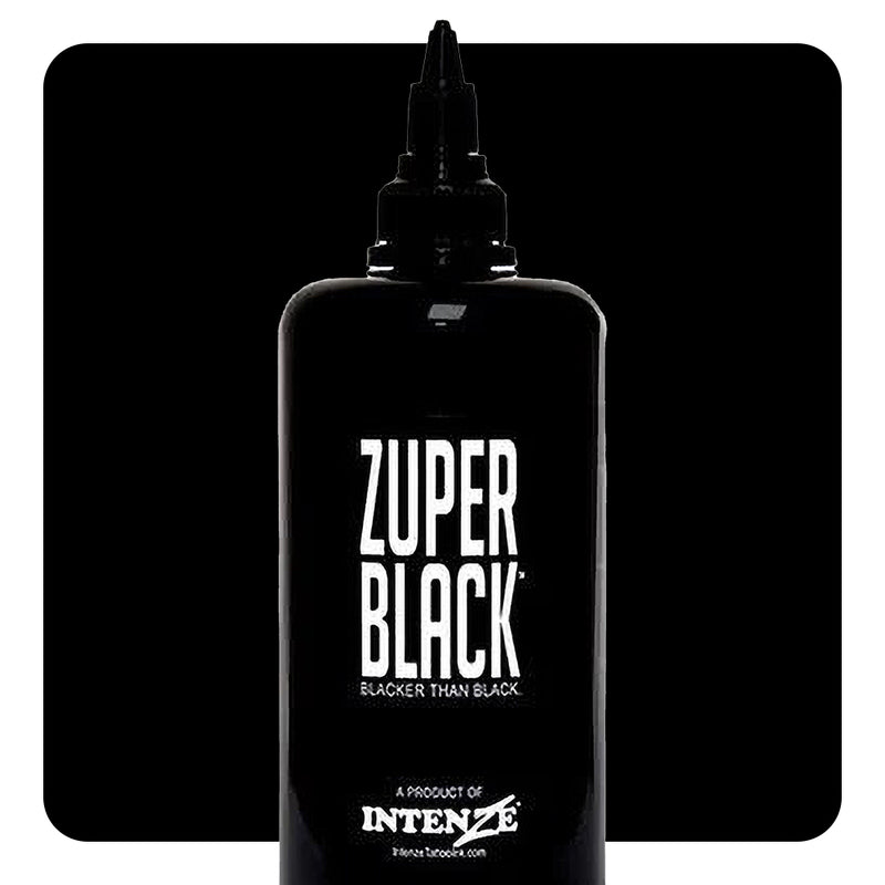 Zuper Black — Intenze Tattoo Ink — 12 oz Bottle - Ultimate Tattoo Supply