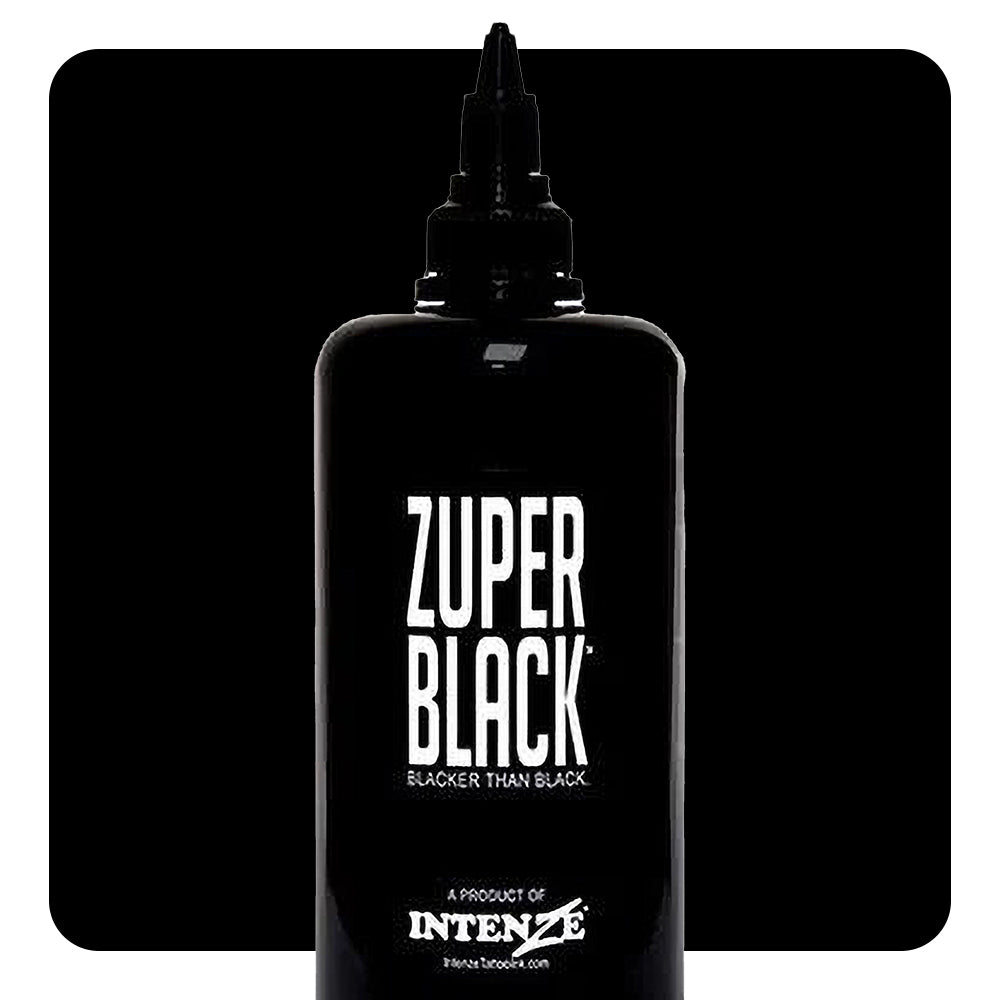 Zuper Black — Intenze Tattoo Ink — 12 oz Bottle - Ultimate Tattoo Supply