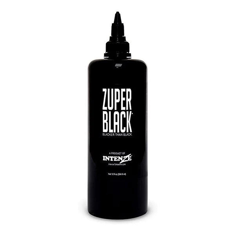 Zuper Black — Intenze Tattoo Ink — 12 oz Bottle - Ultimate Tattoo Supply