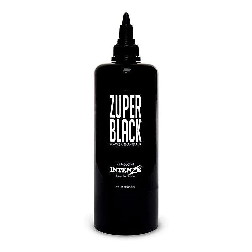 Zuper Black — Intenze Tattoo Ink — 12 oz Bottle - Ultimate Tattoo Supply