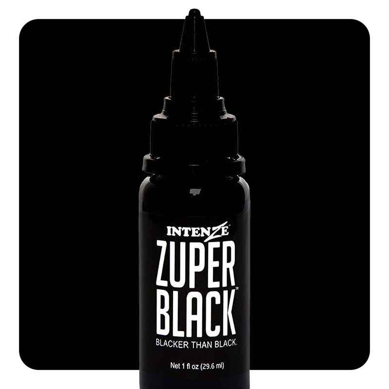 Zuper Black — Intenze Tattoo Ink — 1oz Bottle - Ultimate Tattoo Supply