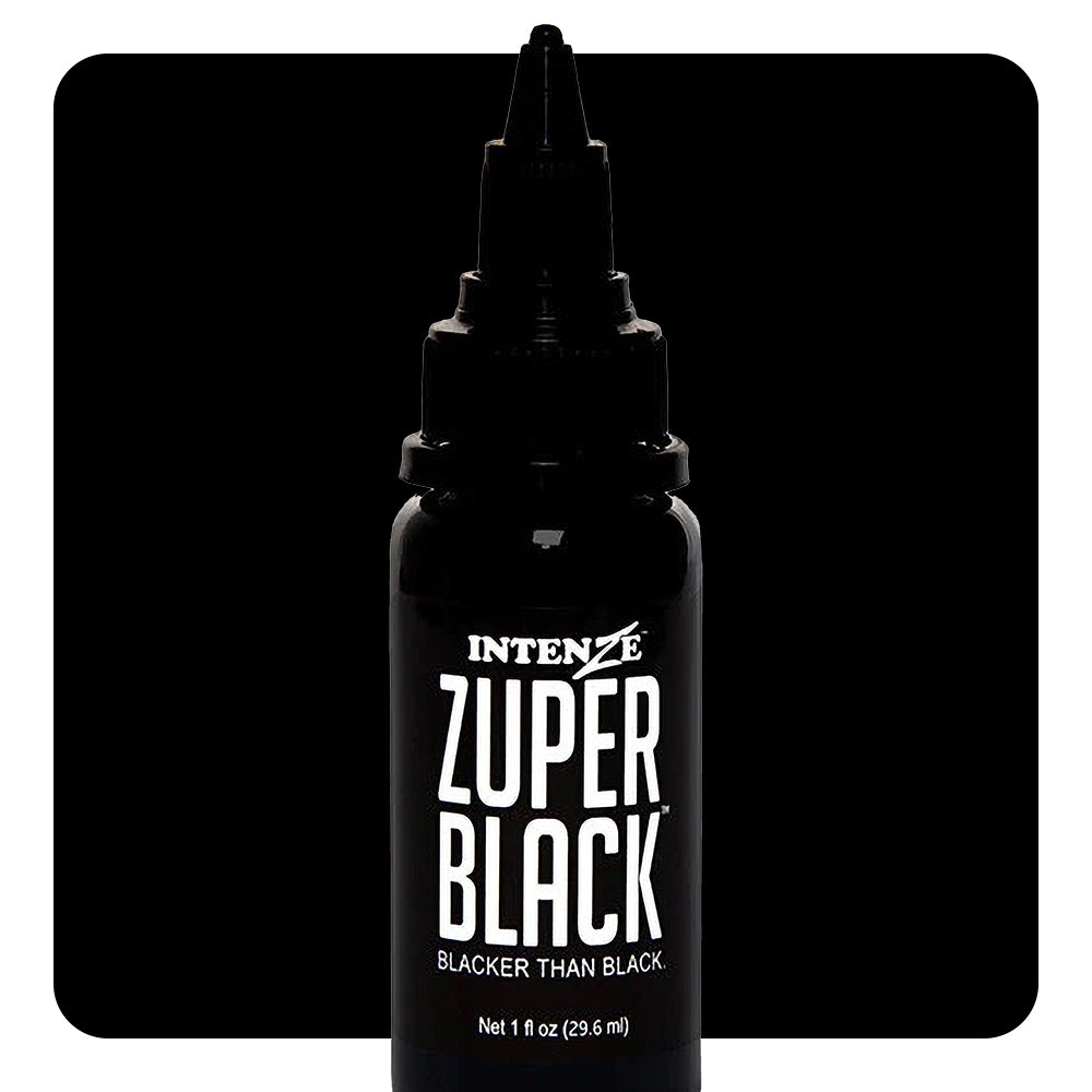 Zuper Black — Intenze Tattoo Ink — 1oz Bottle - Ultimate Tattoo Supply