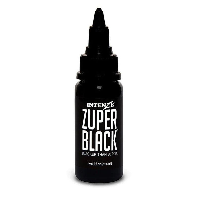 Zuper Black — Intenze Tattoo Ink — 1oz Bottle - Ultimate Tattoo Supply