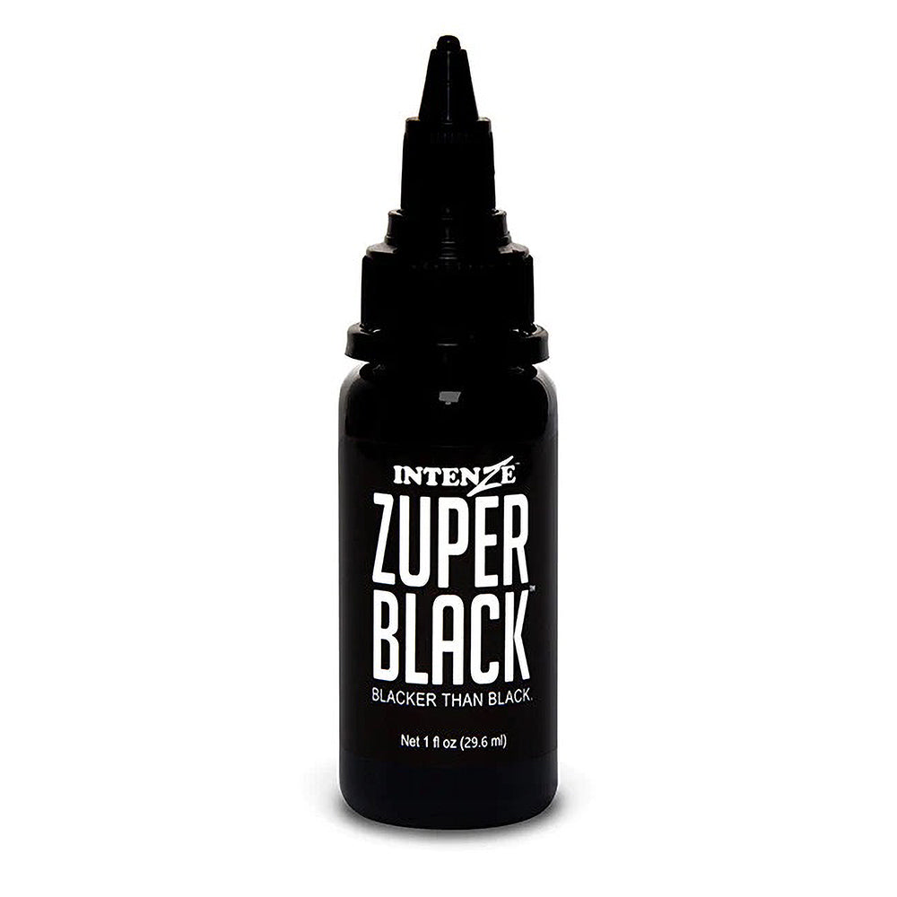 Zuper Black — Intenze Tattoo Ink — 1oz Bottle - Ultimate Tattoo Supply