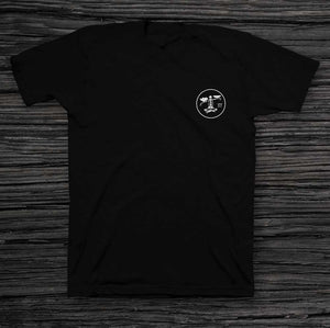 A Pound of Flesh Lego Man Black Unisex Tee (front)