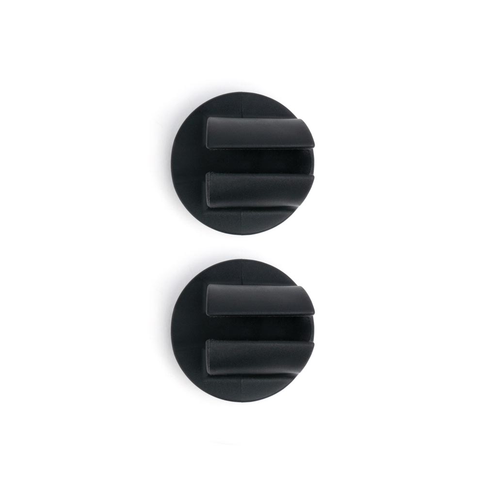 Aerial view of two Magnetic Clip Cord/RCA Holders on white background