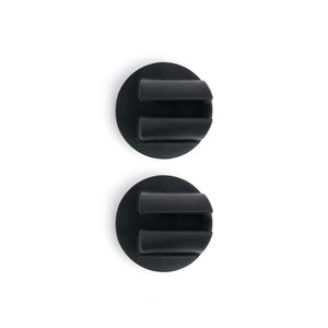 Aerial view of two Magnetic Clip Cord/RCA Holders on white background