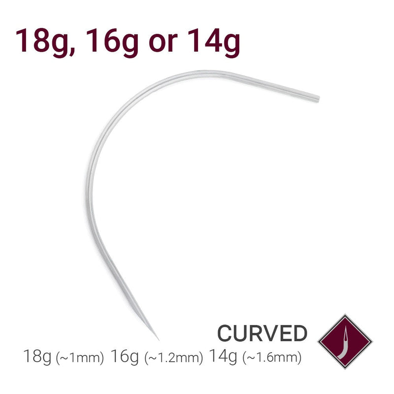 Precision Curved Piercing Needle — Pick Quantity - Painful Pleasures