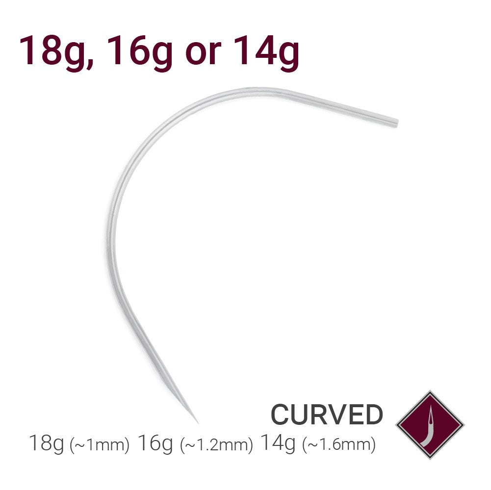 Precision Curved Piercing Needle — Pick Quantity - Painful Pleasures