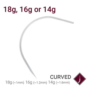 Precision Curved Piercing Needle — Pick Quantity - Painful Pleasures