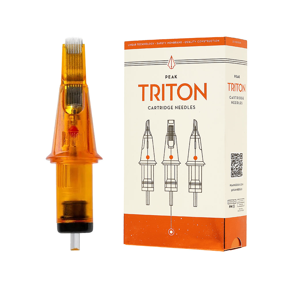 Peak Triton Cartridge - #10 Bugpin Curved Magnum Extra Long Taper (7.5mm)- Box of 20 - Ultimate Tattoo Supply