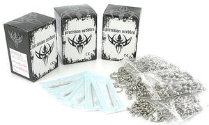 300 Sterile Needles, 100 Bent Barbells, 100 Captive Bead Rings, and 100 Straight Barbells - Ultimate Piercing Kit - Painful Pleasures