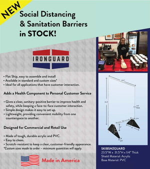 Ironguard Countertop Sanitary Barrier (dimensions)