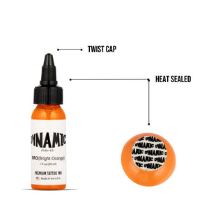 Dynamic Bright Orange Tattoo Ink - 1oz. Bottle - Ultimate Tattoo Supply