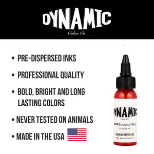 Dynamic Burgundy Red Tattoo Ink - 1oz. Bottle - Ultimate Tattoo Supply