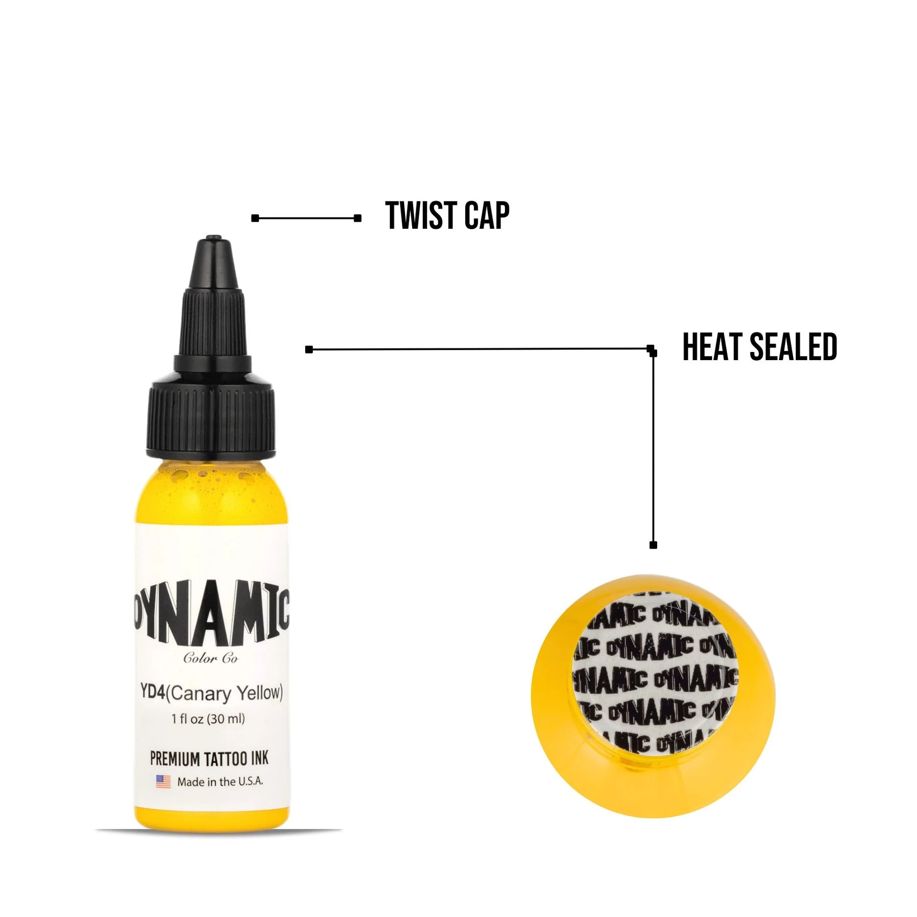 Dynamic Canary Yellow Tattoo Ink - 1oz. Bottle - Ultimate Tattoo Supply