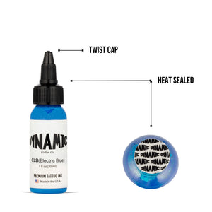 Dynamic Electric Blue Tattoo Ink - 1oz. Bottle - Ultimate Tattoo Supply