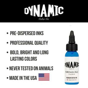 Dynamic Electric Blue Tattoo Ink - 1oz. Bottle - Ultimate Tattoo Supply
