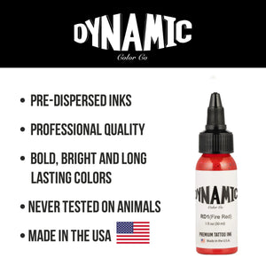 Dynamic Fire Red Tattoo Ink - 1oz. Bottle - Ultimate Tattoo Supply