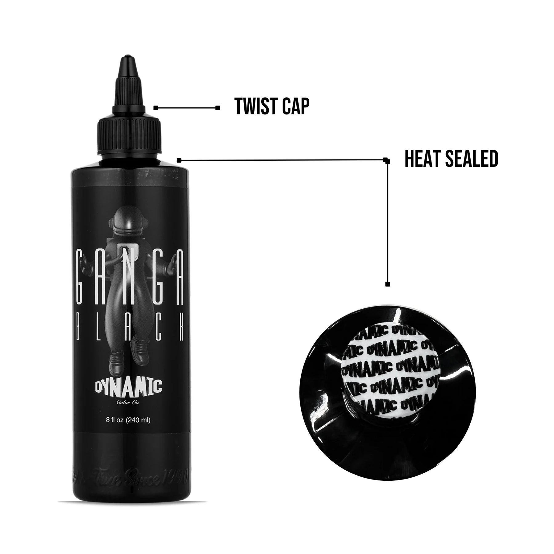 Dynamic Ganga Black Tattoo Ink — 8oz Bottle - Ultimate Tattoo Supply