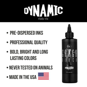 Dynamic Ganga Black Tattoo Ink — 8oz Bottle - Ultimate Tattoo Supply