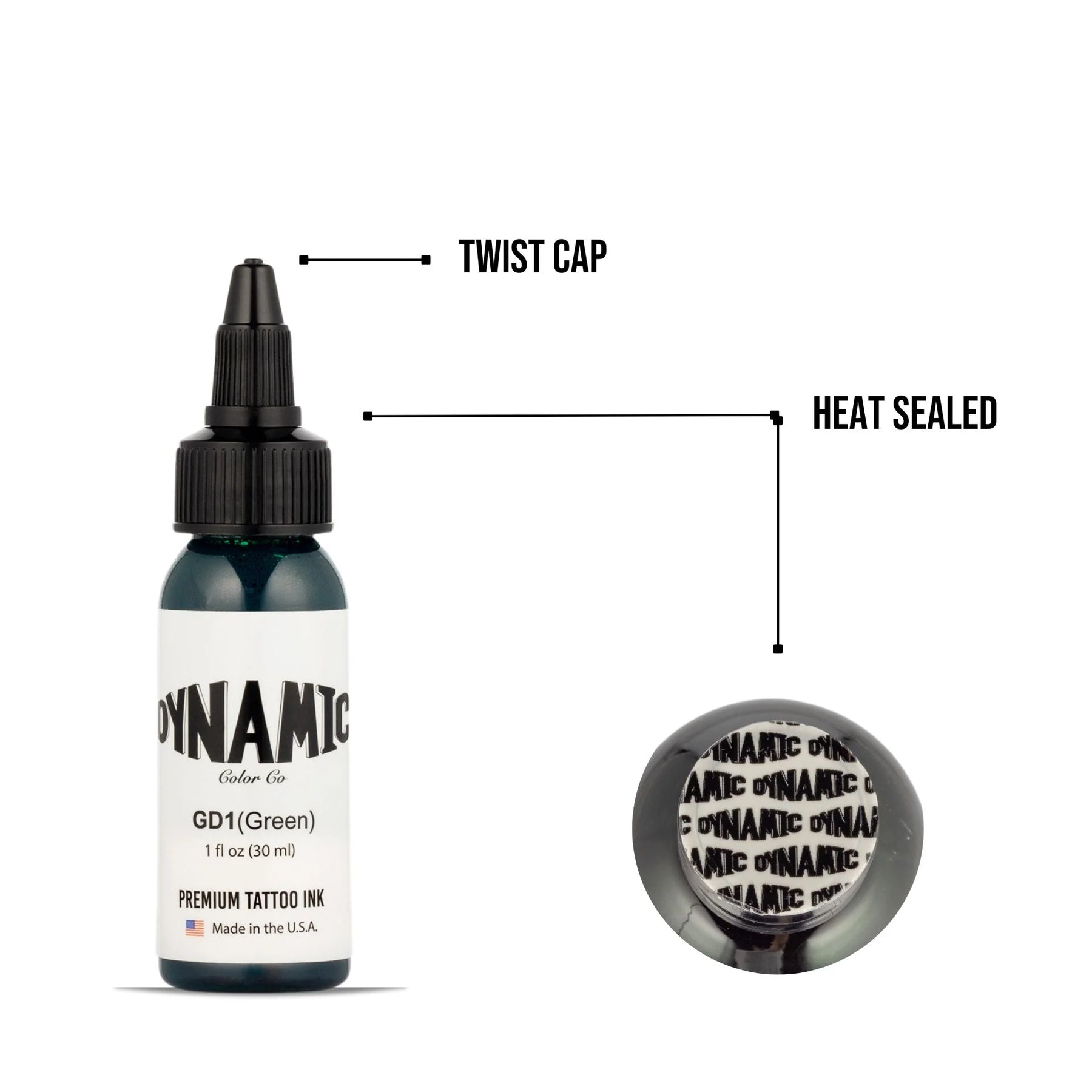 Dynamic Green Tattoo Ink - 1oz. Bottle - Ultimate Tattoo Supply