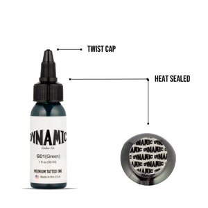 Dynamic Green Tattoo Ink - 1oz. Bottle - Ultimate Tattoo Supply