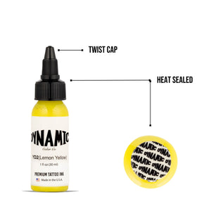 Dynamic Lemon Yellow Tattoo Ink - 1oz. Bottle - Ultimate Tattoo Supply