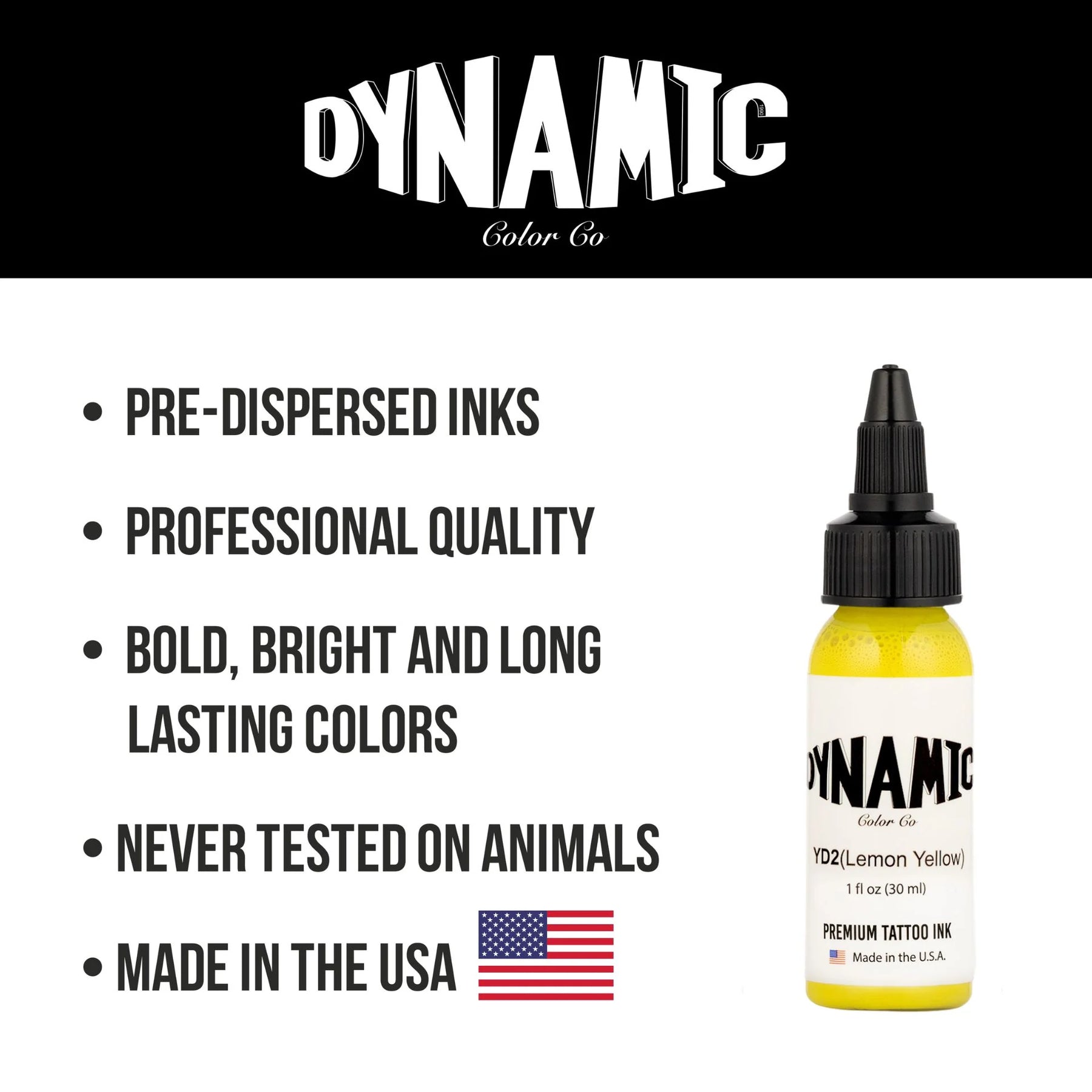 Dynamic Lemon Yellow Tattoo Ink - 1oz. Bottle - Ultimate Tattoo Supply