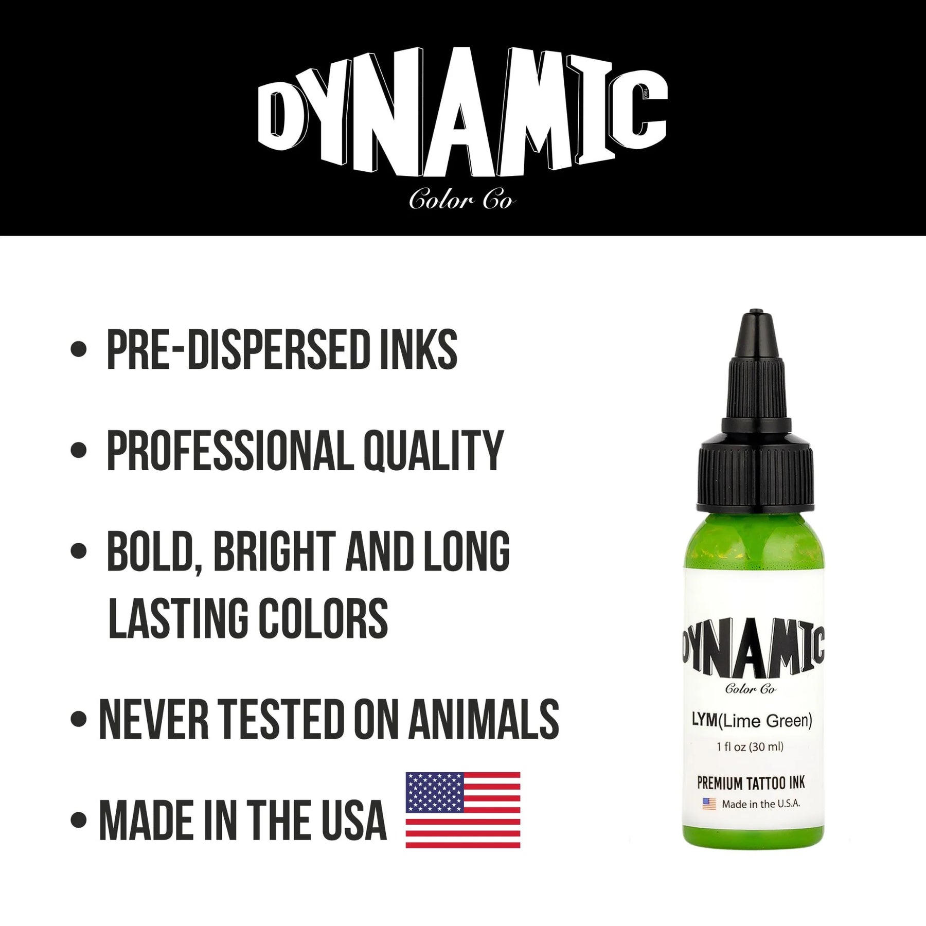 Dynamic Lime Green Tattoo Ink - 1oz. Bottle - Ultimate Tattoo Supply