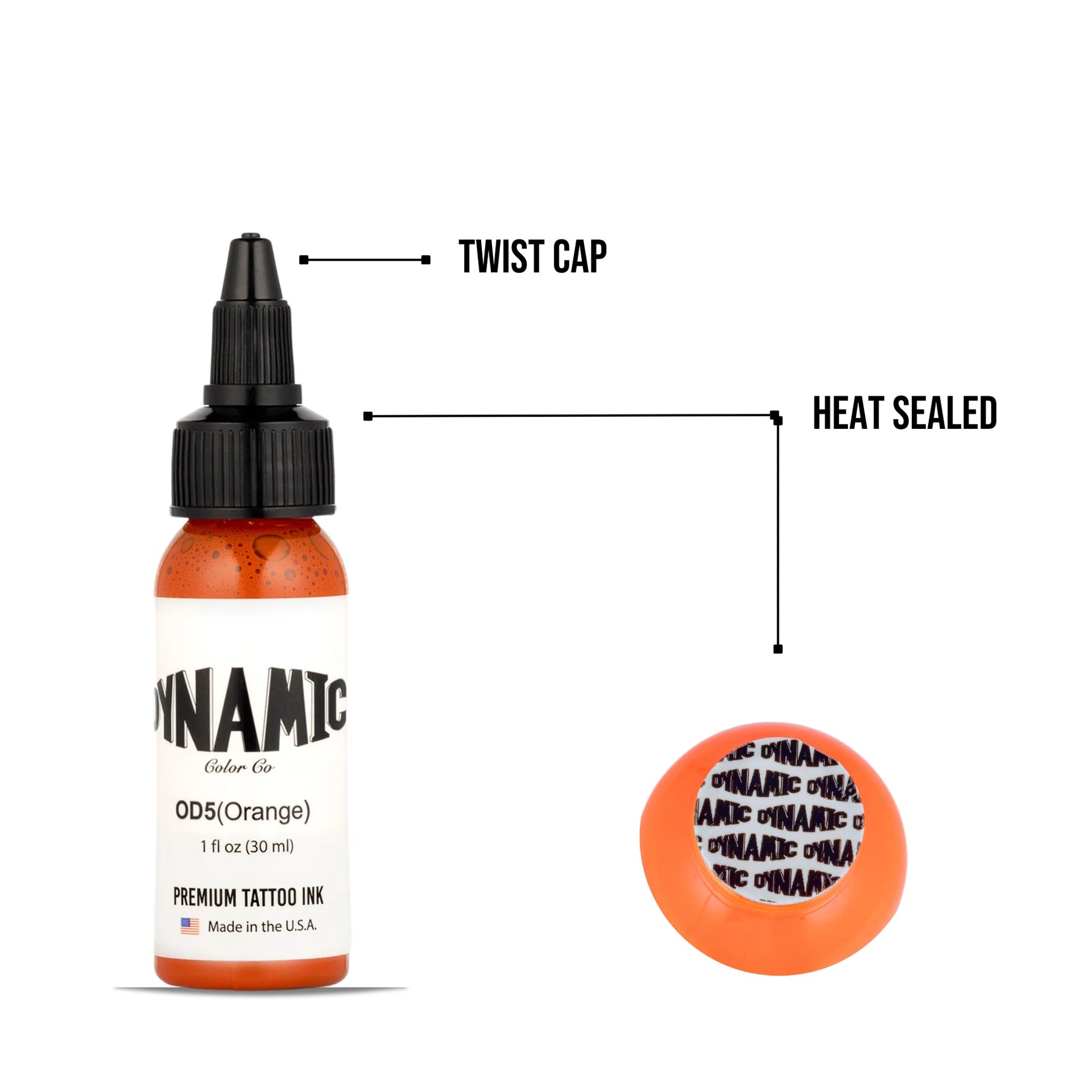 Dynamic Orange Tattoo Ink - 1oz. Bottle - Ultimate Tattoo Supply