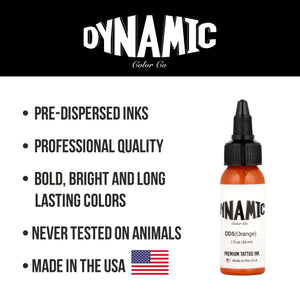 Dynamic Orange Tattoo Ink - 1oz. Bottle - Ultimate Tattoo Supply