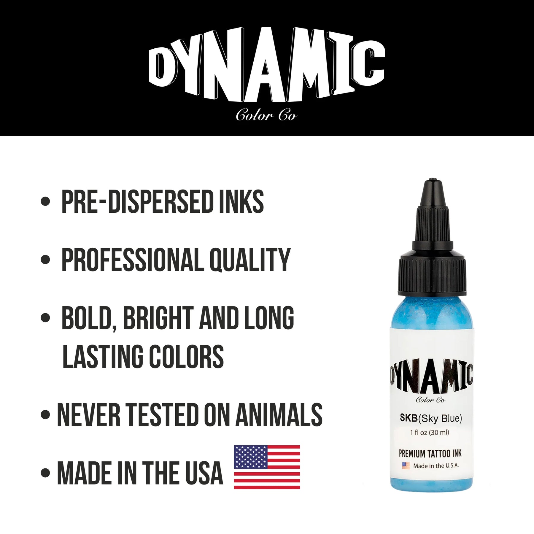 Dynamic Sky Blue Tattoo Ink - 1oz. Bottle - Ultimate Tattoo Supply