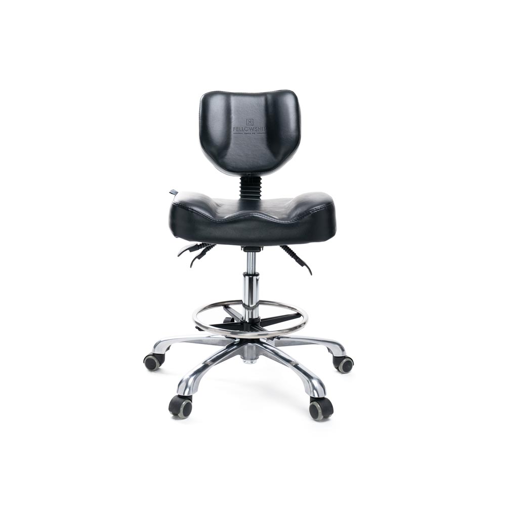 Fellowship Black Adjustable Tattoo Artist Chair 9942 - Painful Pleasures