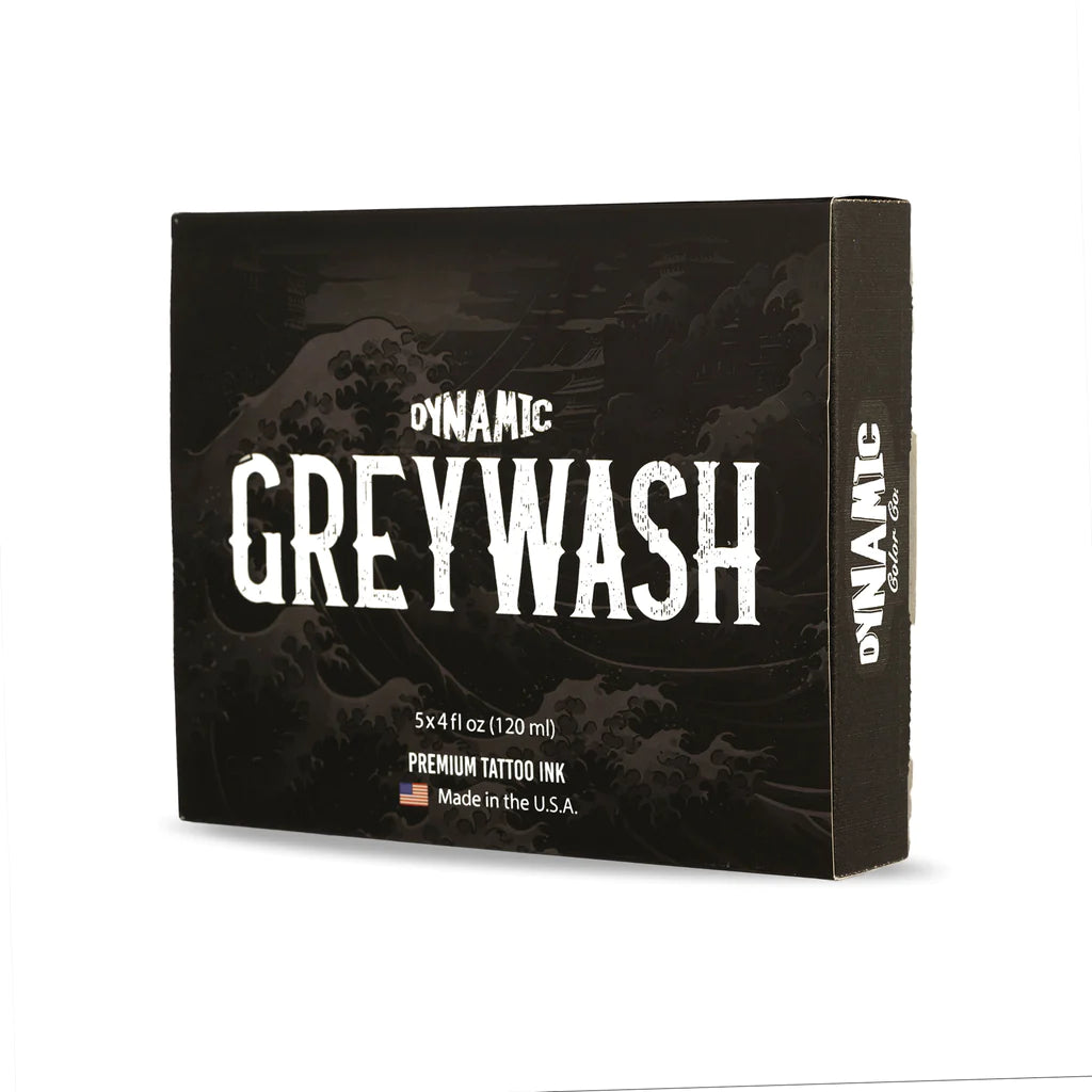 Dynamic Greywash Ink Set With Mixing Solution - 4oz. Bottles - Ultimate Tattoo Supply