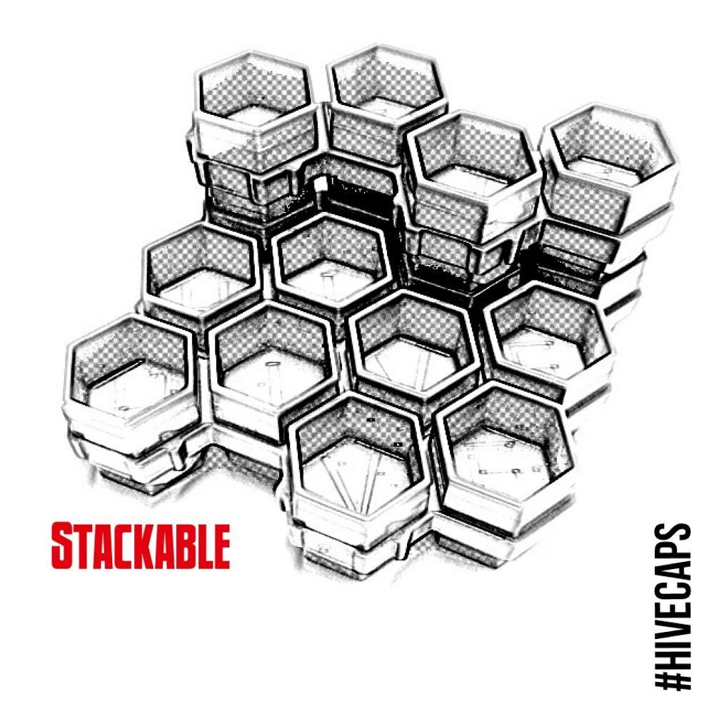 Deep Hive Caps™ — Bag of 200 Ink Caps (50 Pieces) — Pick Color - Ultimate Tattoo Supply