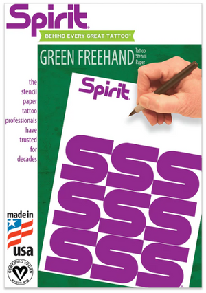 Spirit Green Freehand Transfer Paper - 8 1/2" x 11" - Ultimate Tattoo Supply