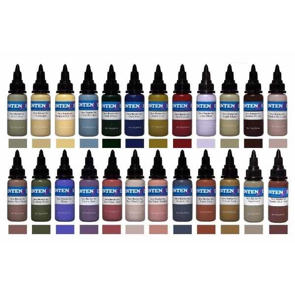 Steve Butcher 24 Color Set — Intenze Tattoo Ink — 1oz Bottles - Ultimate Tattoo Supply