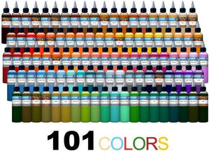 Intenze Tattoo Inks 101 Color Tattoo Ink Set - 1oz Bottles - Ultimate Tattoo Supply
