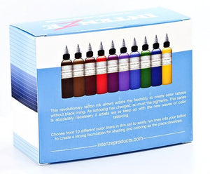 Color Lining 1oz Series — Intenze Tattoo Ink — 10 Bottles - Ultimate Tattoo Supply
