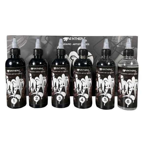 Panthera x Kindamo Set — 6 5oz Bottles - Ultimate Tattoo SupplyPanthera x Kindamo Set — 6 5oz Bottles