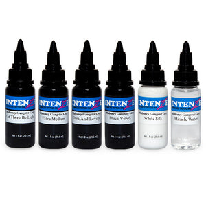 Mark Mahoney Gangster Grey 1oz Ink Set — Intenze Tattoo Ink — 6 Bottles - Ultimate Tattoo Supply