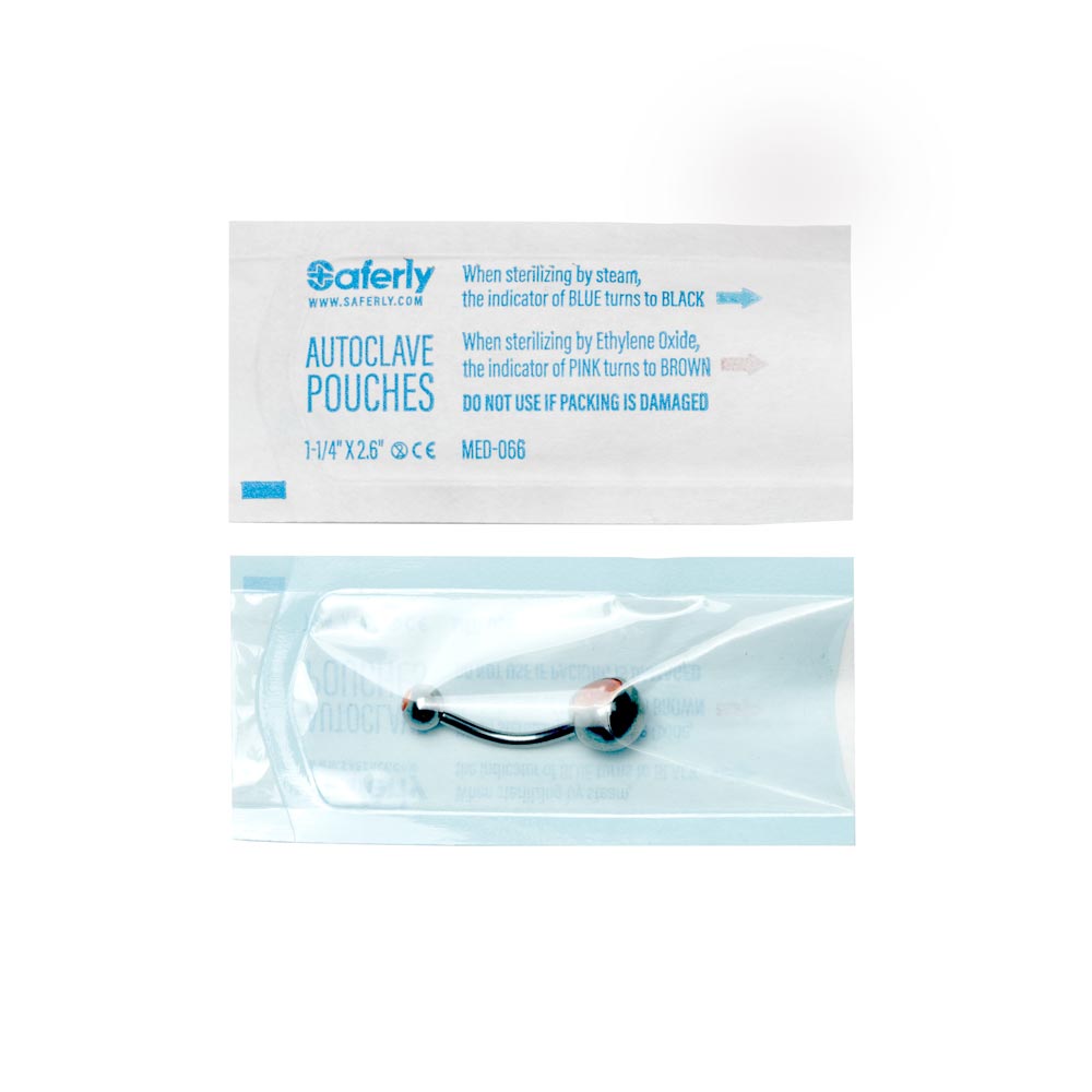 Saferly Sterilization Heat Seal Autoclave Pouches for Body Jewelry — Box of 400