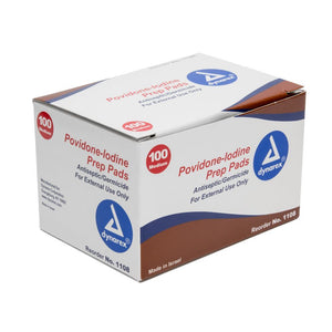 Povidone Iodine Prep Pads - Antiseptic - 100 pads per Box - Painful Pleasures
