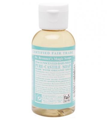 Dr. Bronner's Magic Soaps Unscented Baby-Mild Pure-Castile Soap - 2oz. Bottle - Painful Pleasures