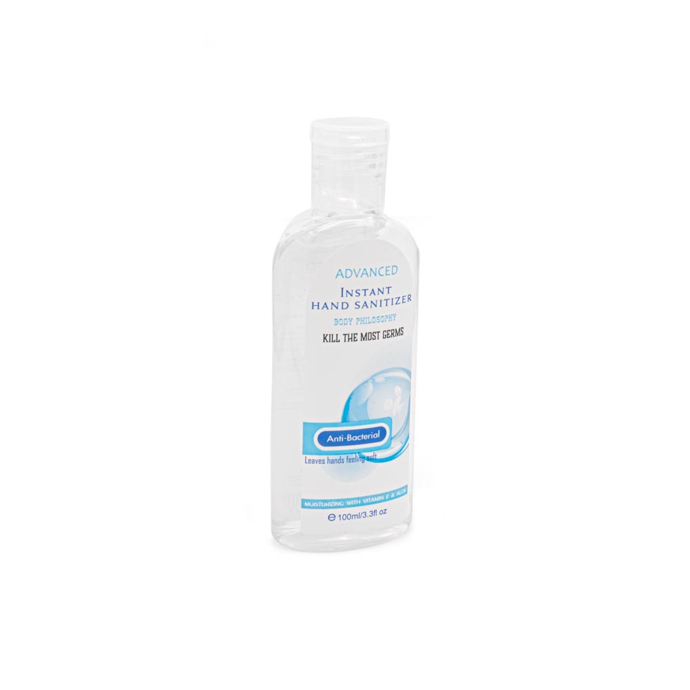 Advanced Instant Hand Sanitizer — 3.3oz Bottle (bottle back)