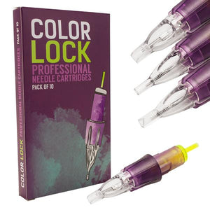 Color Lock Cartridge Tattoo Needles — Open Tip — Box of 10 - Painful Pleasures