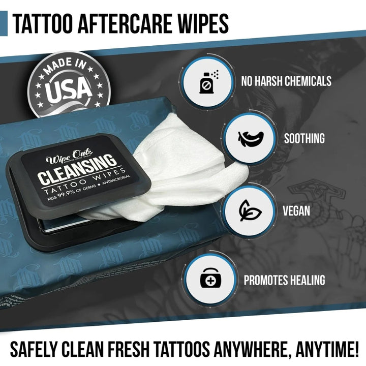 Wipe Outz Cleansing Tattoo Wipes — Pack of 40 - Ultimate Tattoo Supply