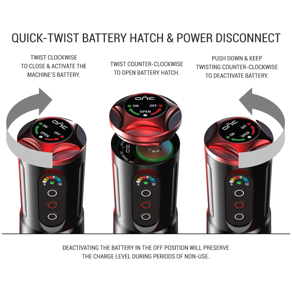 FK Irons One Tattoo Machine with Drop in Battery — 3.0mm or 4.0mm — Pick Color - Ultimate Tattoo Supply