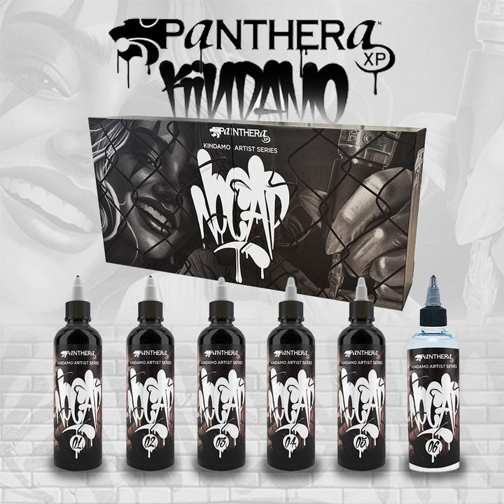 Panthera x Kindamo Set — 6 5oz Bottles - Ultimate Tattoo SupplyPanthera x Kindamo Set — 6 5oz Bottles